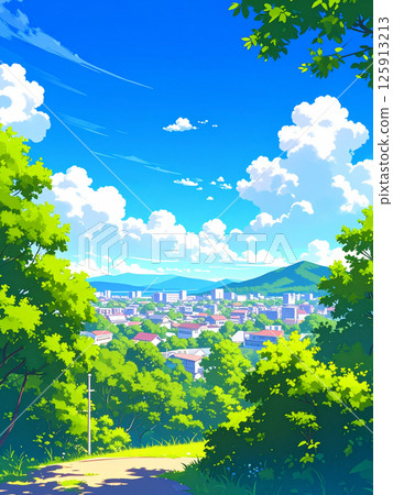 Fresh greenery and streetscape Fresh greenery and streetscape 125913213