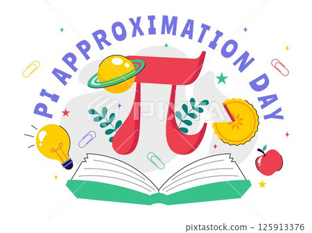 Pi Approximation Day Vector Illustration Celebrated on July 22, Featuring Mathematical Constants, Greek Letters, or a Baked Sweet Pie in a Background Pi Approximation Day Vector Illustration Celebrated on July 22, Featuring Mathematical Constants, Greek Letters, or a Baked Sweet Pie in a Background 125913376