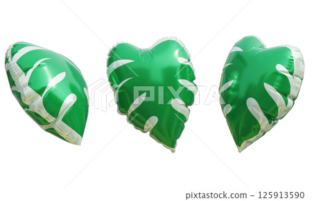 Monstera shape foil balloon 3D graphic 125913590