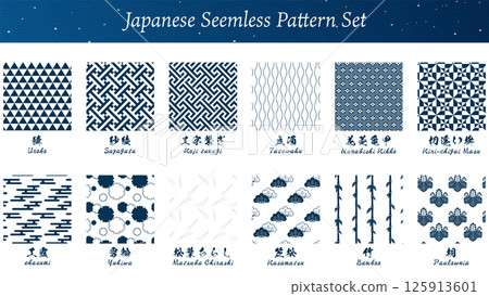 12 個日本圖案樣本(帶名稱),例如 Uroko 和 Saaya,傳統日式背景無縫圖案集 12 個日本圖案樣本(帶名稱),例如 Uroko 和 Saaya,傳統日式背景無縫圖案集 125913601