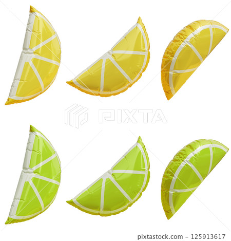 lemon lime shape foil balloon 3D graphic 125913617