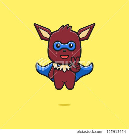 Cute monster super hero cartoon icon illustration Cute monster super hero cartoon icon illustration 125913654