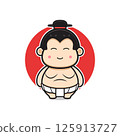 Cute sumo mascot character cartoon icon illustration 125913727