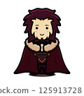 Cute king mascot character wear cloak and cartoon vector icon illustration 125913728
