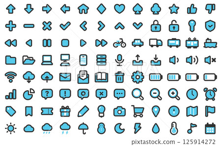 簡單圖示集（藍色） 125914272