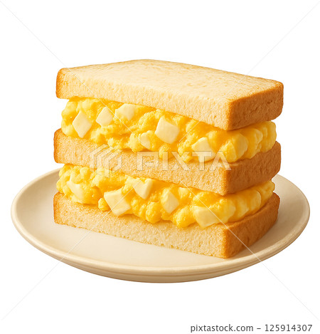 蓬鬆美味的蛋三明治－咖啡店的熱門菜單 125914307