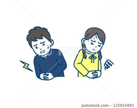 孩子胃痛或消化不良的插圖 125914493