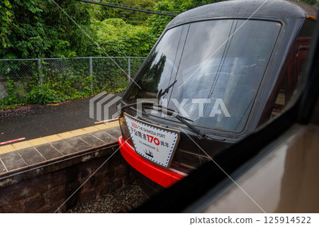 The red Kinme train is based on the motif of alfonsino. It is a local train, but it has a unique interior and offers a great view. Inside the Izu Kyuko Line 125914522