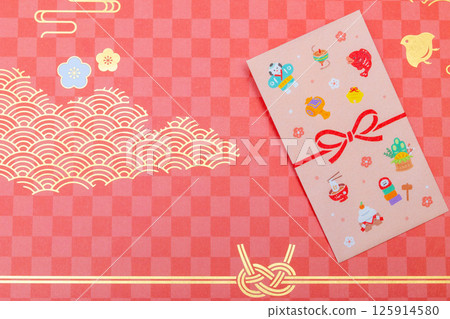 日式背景的新年禮物 日式背景的新年禮物 125914580