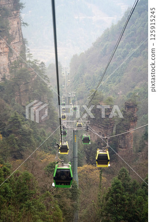 Cable Car in Zhangjiajie National Forest Park, Hunan Province, China Cable Car in Zhangjiajie National Forest Park, Hunan Province, China 125915245