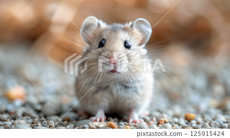 funny little hamster. little dwarf hamster 125915424