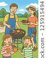 Family barbecuing 125915494