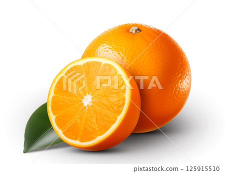 orange fruits isolated on a white background. orange fruits isolated on a white background. 125915510