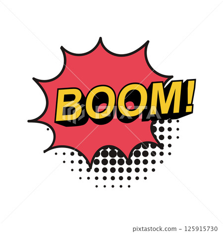 Comic speech bubble with phrase Boom 125915730