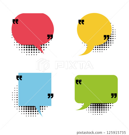Comic speech bubbles with halftone set 125915735