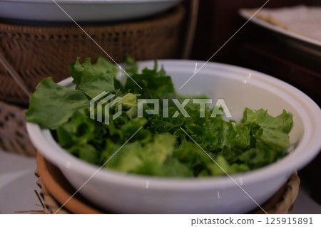 Salad Bowl on white background Salad Bowl on white background 125915891