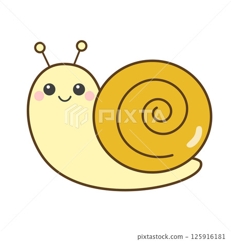 可愛的蝸牛的插圖 125916181