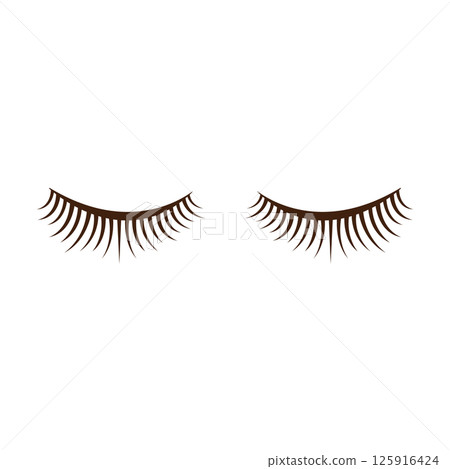 Eyelash extensions and false eyelashes vector illustrations 125916424