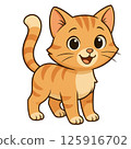Smiling cute cat character illustration 125916702