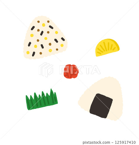 手繪飯糰的可愛插圖集 手繪飯糰的可愛插圖集 125917410