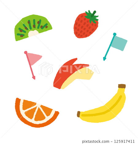 便當甜點插圖集可愛手繪 便當甜點插圖集可愛手繪 125917411