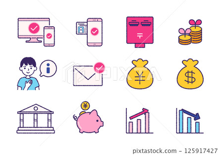 12 icon sets related to asset management 125917427