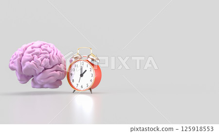 The Brain and clock for sci or health concept 3d Rendering. 125918553