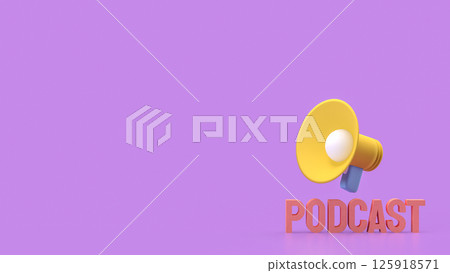 The Yellow Megaphone for podcast concept 3d Rendering. 125918571