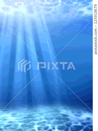Underwater world shining with sunlight / Background illustration / A4 size Underwater world shining with sunlight / Background illustration / A4 size 125918679