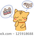 A cat considering which mode of transport to use 125918688