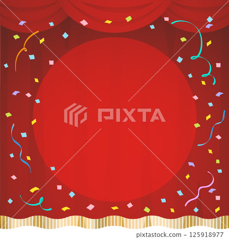 彩色紙屑和舞台佈 彩色紙屑和舞台佈 125918977