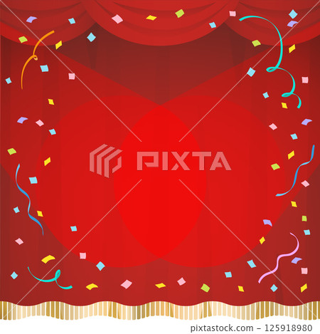 Colorful confetti and stage curtains Colorful confetti and stage curtains 125918980