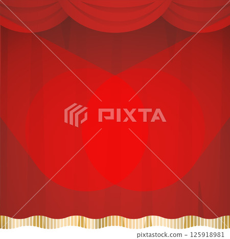 Stage curtain with spotlight 125918981
