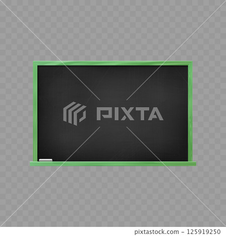 Classic Wooden Framed Blackboard with Chalk Vector 125919250
