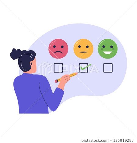 Illustration of Customer Reaction and Emoji Feedback Survey Illustration of Customer Reaction and Emoji Feedback Survey 125919293