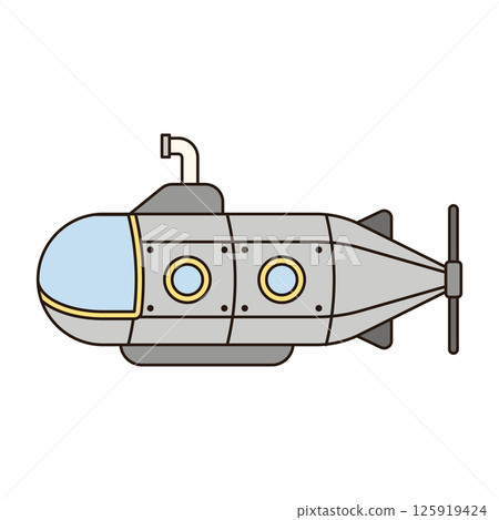 SUBMARINE vehicle icon doodle cute line illustration single symbol simple minimal clean flat transportation city doodle 125919424