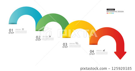 Infographics arrow symbol timeline business steps to success. 125920185