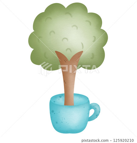 Trees grow from glass hand drawn transparency illustration 125920210