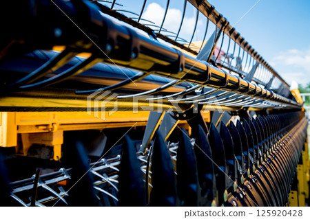 Modern agricultural machinery and equipment. Combine harvester. Modern agricultural machinery and equipment. Combine harvester. 125920428
