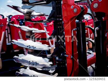 Modern agricultural machinery and equipment. Industrial details. 125920431