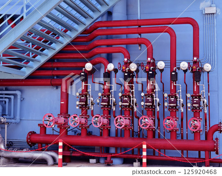 Header pipes valve zone and fire alarm control system at industrial plants 125920468