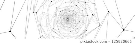 Technology abstract background. Dots connected by lines. Minimalist mesh backdrop. Abstract polygonal radial shape. Plexus circles. Technology abstract background. Dots connected by lines. Minimalist mesh backdrop. Abstract polygonal radial shape. Plexus circles. 125920665