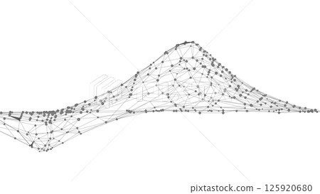 Dots connected by lines. Abstract wave. Minimalist mesh. Abstract polygonal shape. Dots connected by lines. Abstract wave. Minimalist mesh. Abstract polygonal shape. 125920680