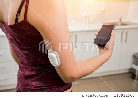 Medical device for glucose check. Continuous glucose monitoring pod.  125921503