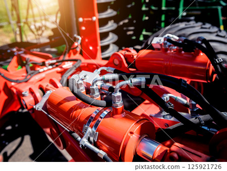 Modern agricultural machinery and equipment. Industrial details. 125921726