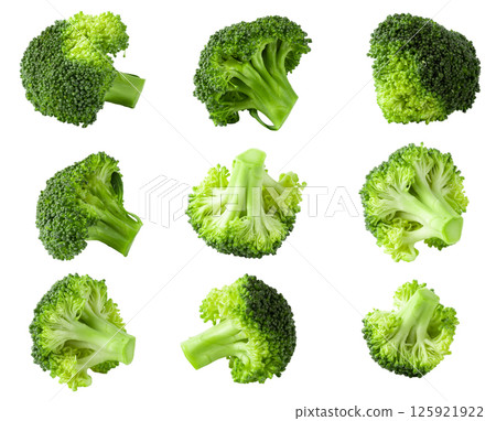 Fresh broccoli blocks for cooking Isolated on a white background 125921922
