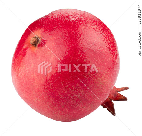 Ripe pomegranate fruit isolated on white background 125921974