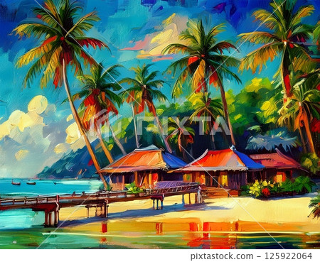 熱帶海灘度假村插圖 125922064