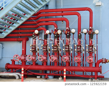 Header pipes valve zone and fire alarm control system at industrial plants Header pipes valve zone and fire alarm control system at industrial plants 125922159