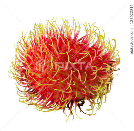 Rambutan sweet fruit isolated over white background. Rambutan sweet fruit isolated over white background. 125922213